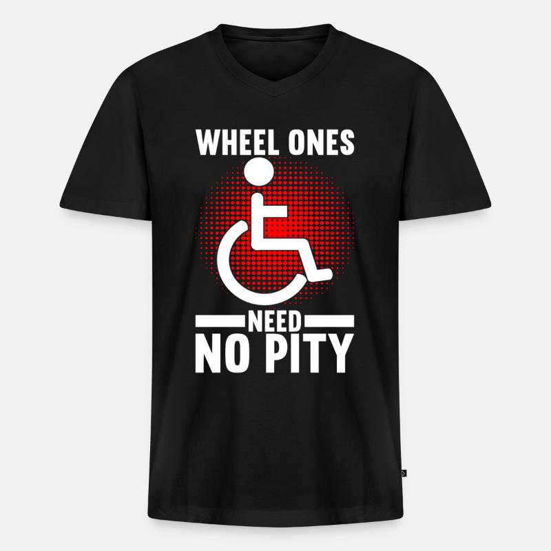 Rollstuhlfahrer Rollstuhl - Männer Premium Bio T-Shirt mit V-Ausschnitt - Schwarz