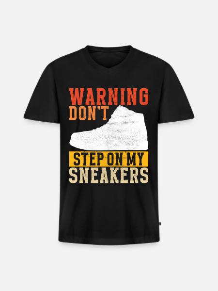Sneakerhead Collectionneur de baskets - T-shirt encolure en V Premium bio Homme - noir