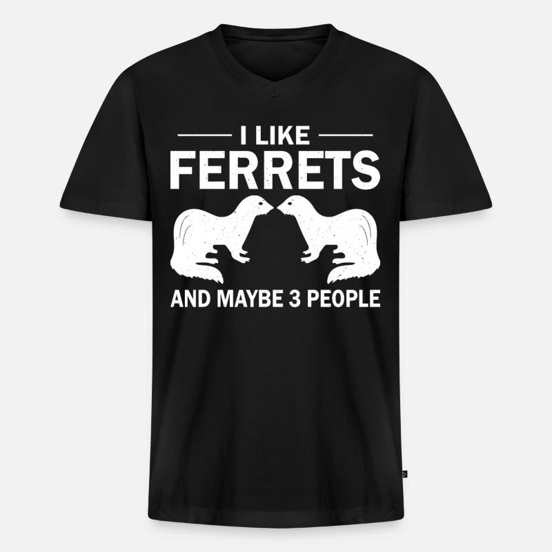 Frettchen Ich Mag Frettchen - Männer Premium Bio T-Shirt mit V-Ausschnitt - Schwarz
