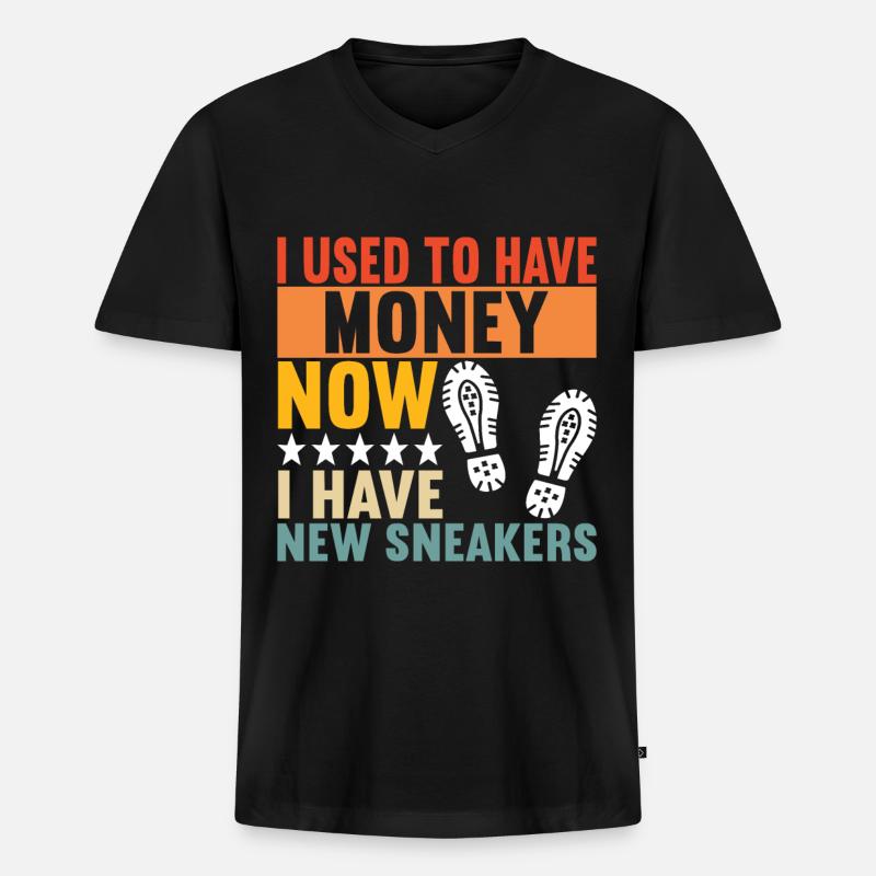 Sneakerhead Sneaker Collector - Männer Premium Bio T-Shirt mit V-Ausschnitt - Schwarz