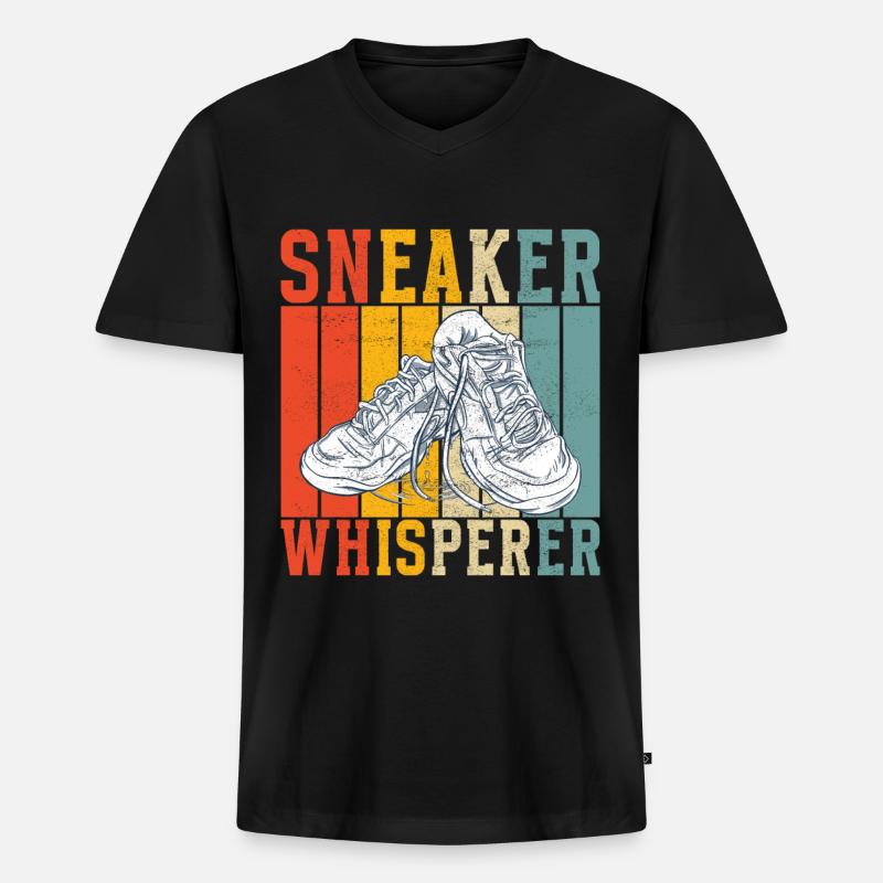 Sneakerhead Sneaker Collector - Männer Premium Bio T-Shirt mit V-Ausschnitt - Schwarz