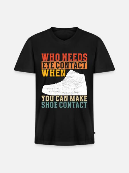 Sneakerhead Collectionneur de baskets - T-shirt encolure en V Premium bio Homme - noir