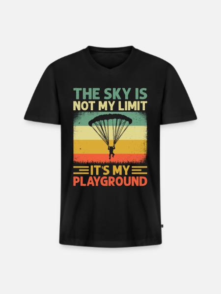 Skydiving Skydiving - Men's Premium Organic T-shirt with V-neck - black