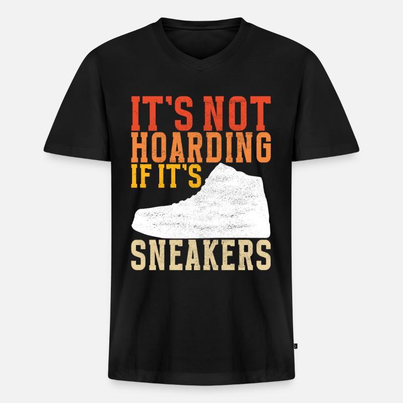 Sneakerhead Sneaker Collector - Männer Premium Bio T-Shirt mit V-Ausschnitt - Schwarz