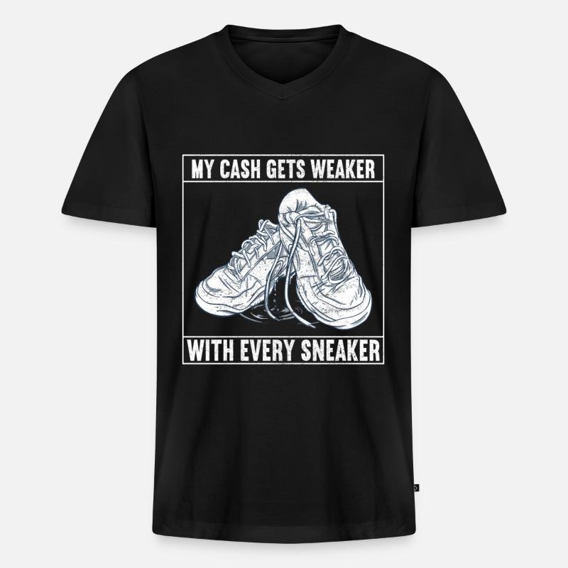 Sneakerhead Sneaker Collector - Männer Premium Bio T-Shirt mit V-Ausschnitt - Schwarz