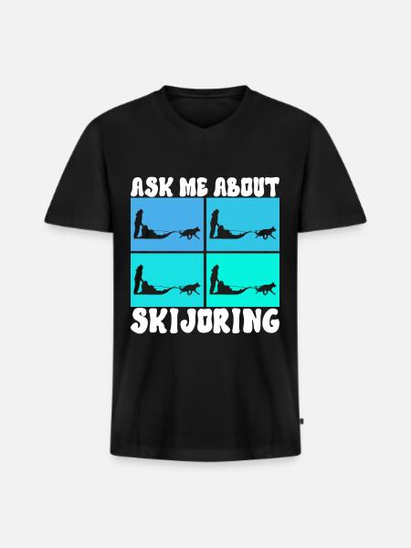 Sledding Sled dogs - Men's Premium Organic T-shirt with V-neck - black