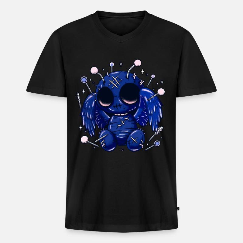 Pastel Goth Cute Mothman - Männer Premium Bio T-Shirt mit V-Ausschnitt - Schwarz