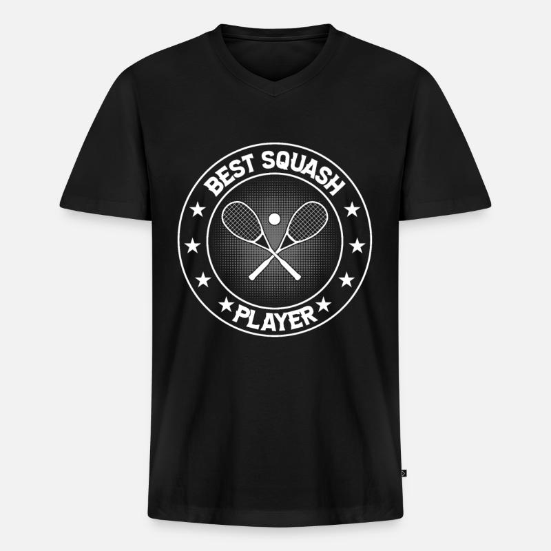 Squash Game - Best Squash Player - Männer Premium Bio T-Shirt mit V-Ausschnitt - Schwarz
