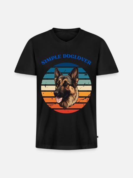 Simple dog lover - Men's Premium Organic T-shirt with V-neck - black
