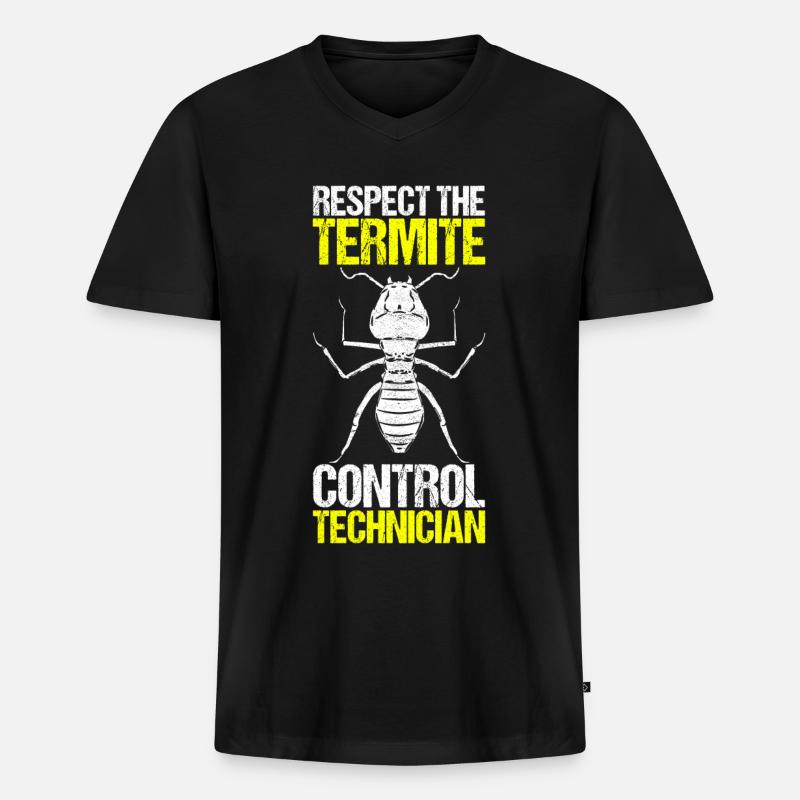 Schädlingsbekämpfung Kammerjäger - Männer Premium Bio T-Shirt mit V-Ausschnitt - Schwarz