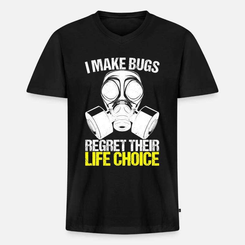 Schädlingsbekämpfung Kammerjäger - Männer Premium Bio T-Shirt mit V-Ausschnitt - Schwarz