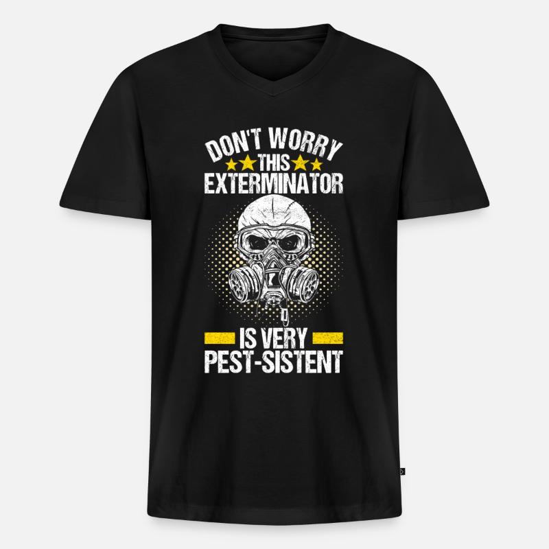 Schädlingsbekämpfung Kammerjäger - Männer Premium Bio T-Shirt mit V-Ausschnitt - Schwarz