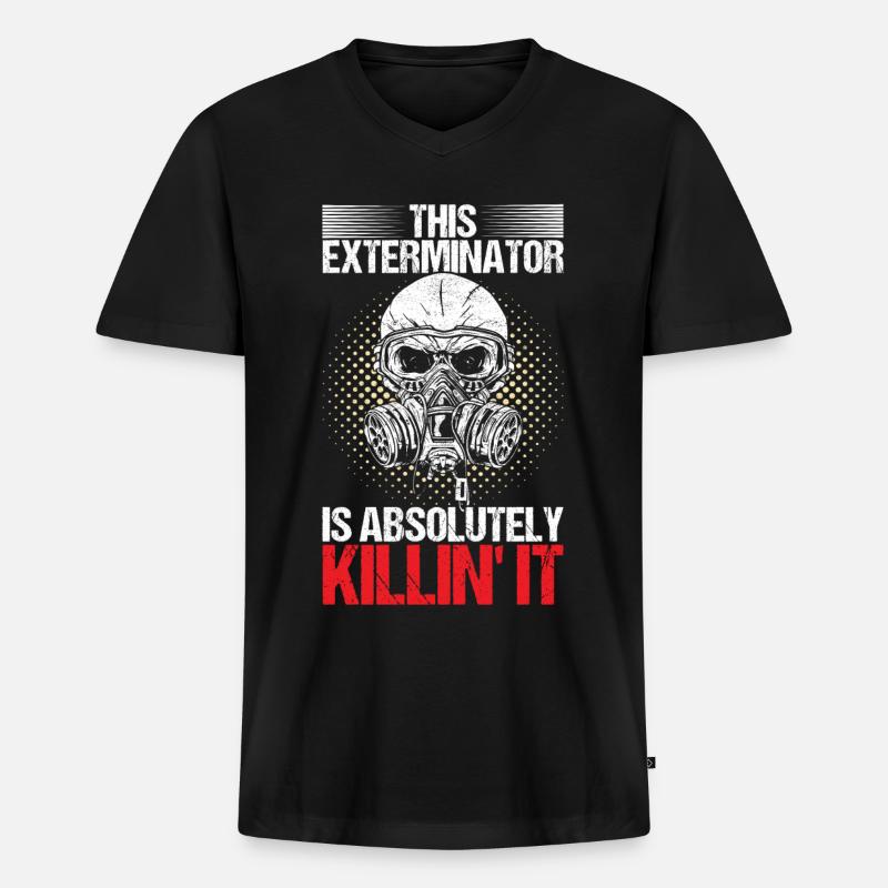 Schädlingsbekämpfung Kammerjäger - Männer Premium Bio T-Shirt mit V-Ausschnitt - Schwarz