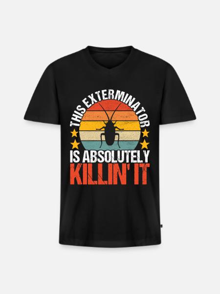 Pest Control Exterminator - Men's Premium Organic T-shirt with V-neck - black