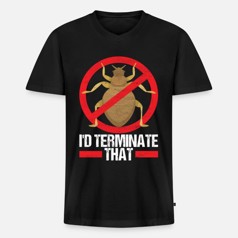 Schädlingsbekämpfung Kammerjäger - Männer Premium Bio T-Shirt mit V-Ausschnitt - Schwarz
