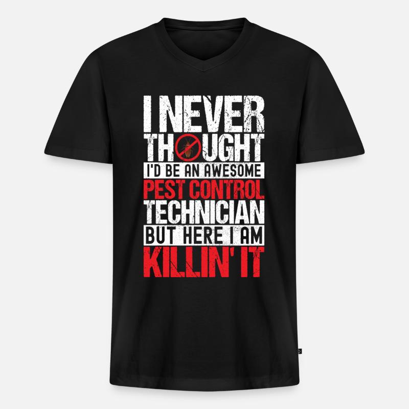 Schädlingsbekämpfung Kammerjäger - Männer Premium Bio T-Shirt mit V-Ausschnitt - Schwarz