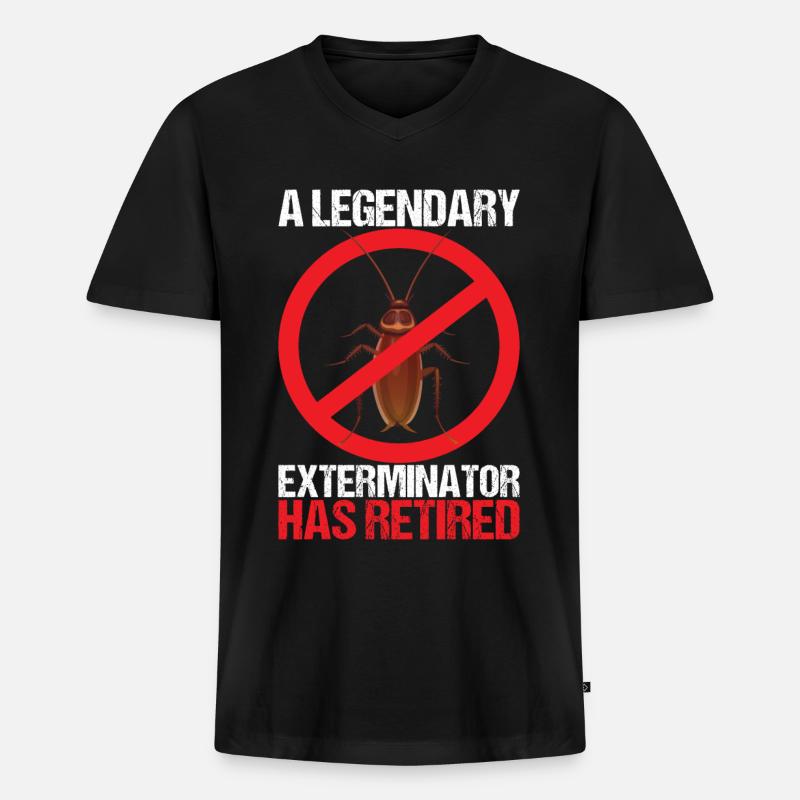 Schädlingsbekämpfung Kammerjäger - Männer Premium Bio T-Shirt mit V-Ausschnitt - Schwarz