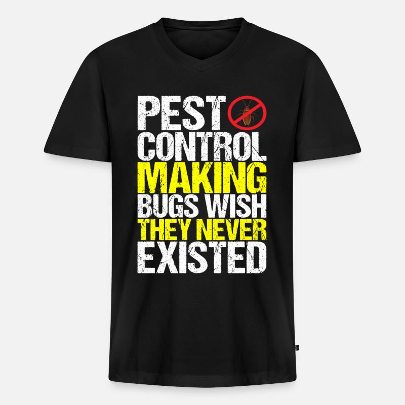Schädlingsbekämpfung Kammerjäger - Männer Premium Bio T-Shirt mit V-Ausschnitt - Schwarz