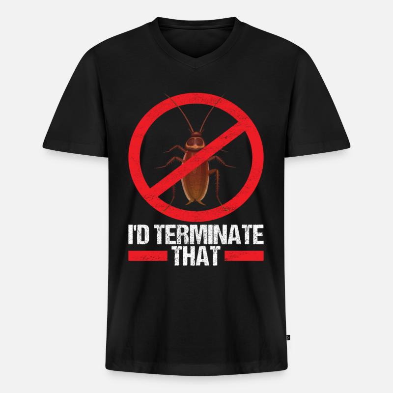 Schädlingsbekämpfung Kammerjäger - Männer Premium Bio T-Shirt mit V-Ausschnitt - Schwarz