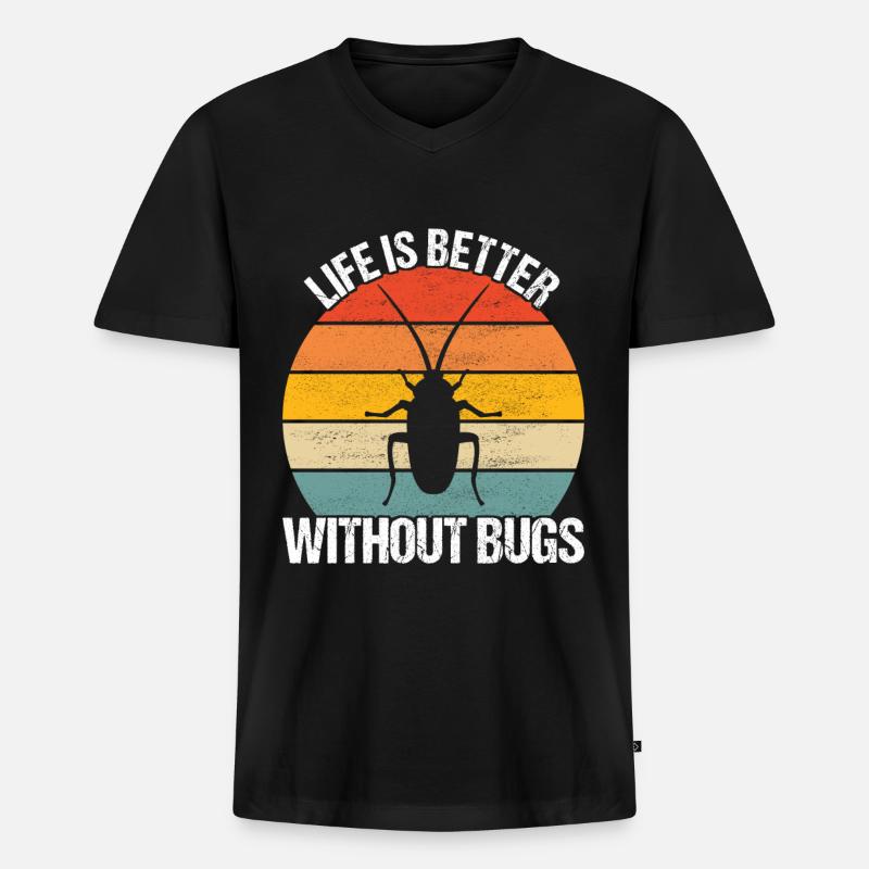 Pest Control Exterminators - Men's Premium Organic T-shirt with V-neck - black