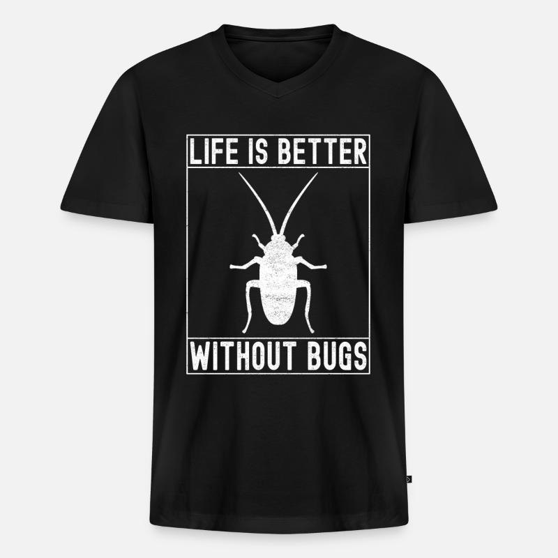 Schädlingsbekämpfung Kammerjäger - Männer Premium Bio T-Shirt mit V-Ausschnitt - Schwarz