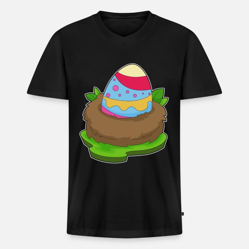 Easter Easter Egg Nest - Men's Premium Organic T-shirt with V-neck - black