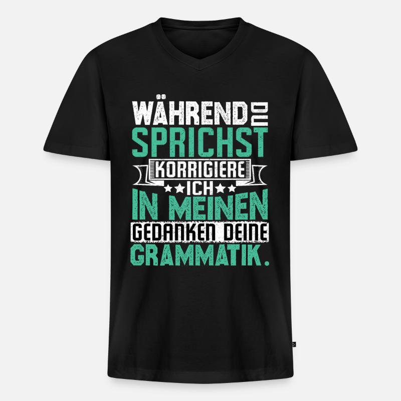 Lustige Sprüche - Männer Premium Bio T-Shirt mit V-Ausschnitt - Schwarz