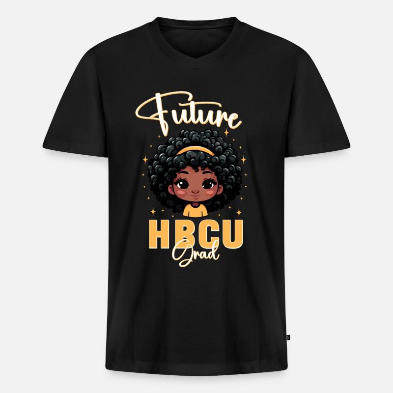 Future HBCU Graduation - Männer Premium Bio T-Shirt mit V-Ausschnitt - Schwarz