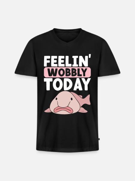 Cute Blob Fish Ugly Fish - Men's Premium Organic T-shirt with V-neck - black