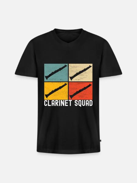 Clarinette Instrument à vent Clarinet - T-shirt encolure en V Premium bio Homme - noir
