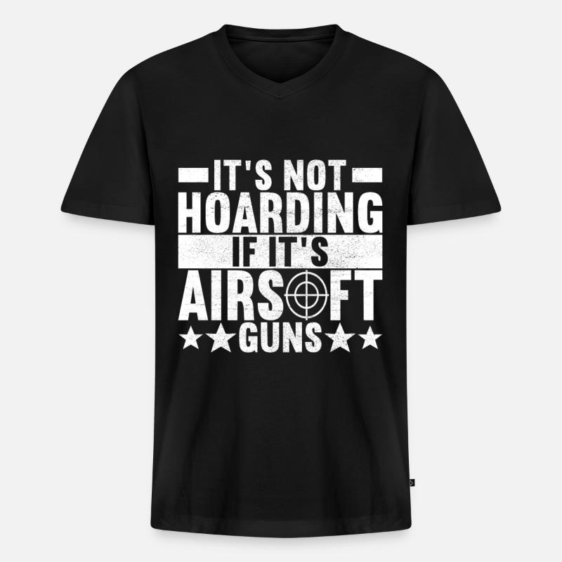 Airsoft Waffe Airsoft Hobby - Männer Premium Bio T-Shirt mit V-Ausschnitt - Schwarz