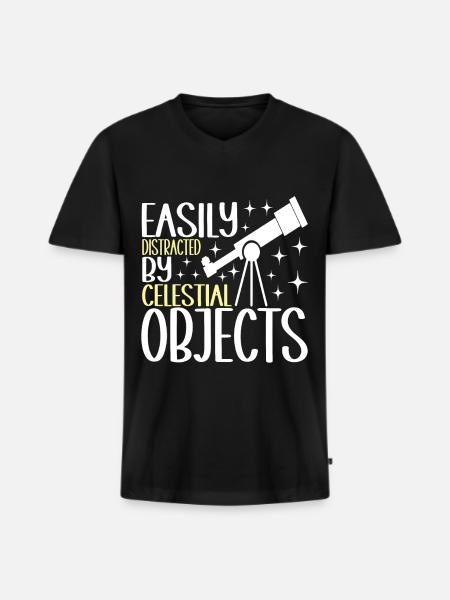 Astronomer Astronomy - Men's Premium Organic T-shirt with V-neck - black