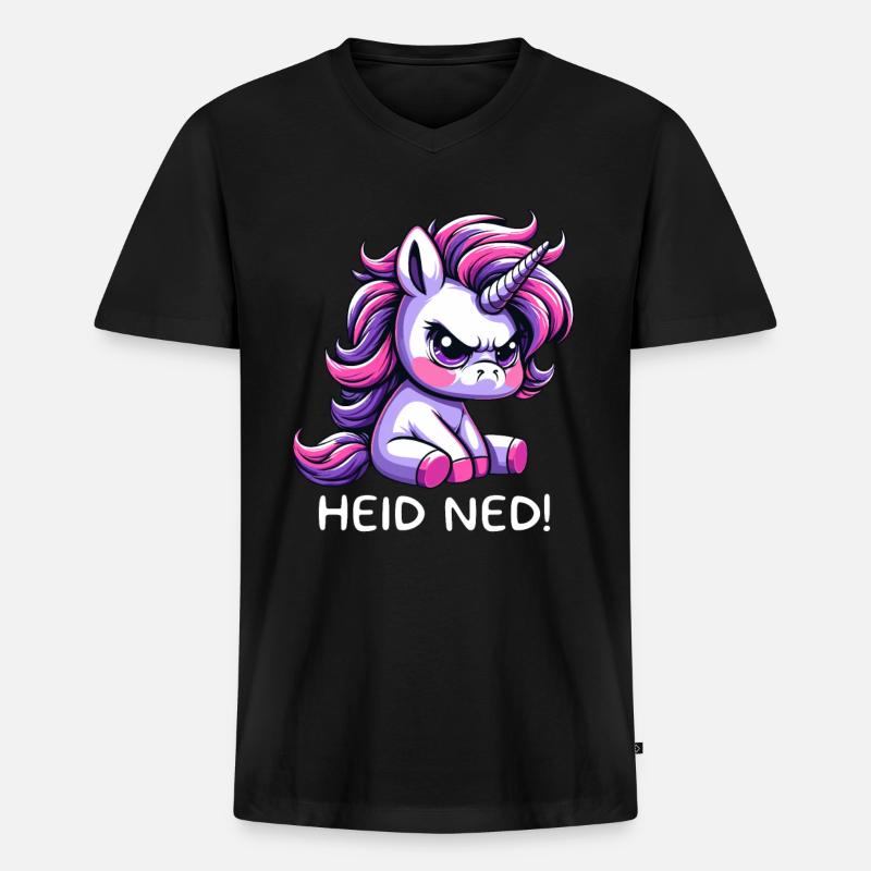 Heid Ned - Männer Premium Bio T-Shirt mit V-Ausschnitt - Schwarz