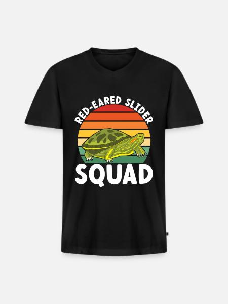 Turtle Red-eared Turtle - Men's Premium Organic T-shirt with V-neck - black