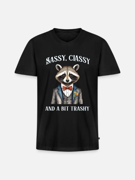 Sassy classy and a bit trashy - Men's Premium Organic T-shirt with V-neck - black