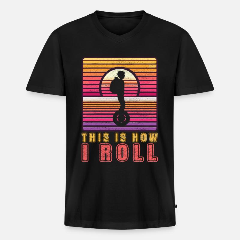 EUC Monowheel - Männer Premium Bio T-Shirt mit V-Ausschnitt - Schwarz