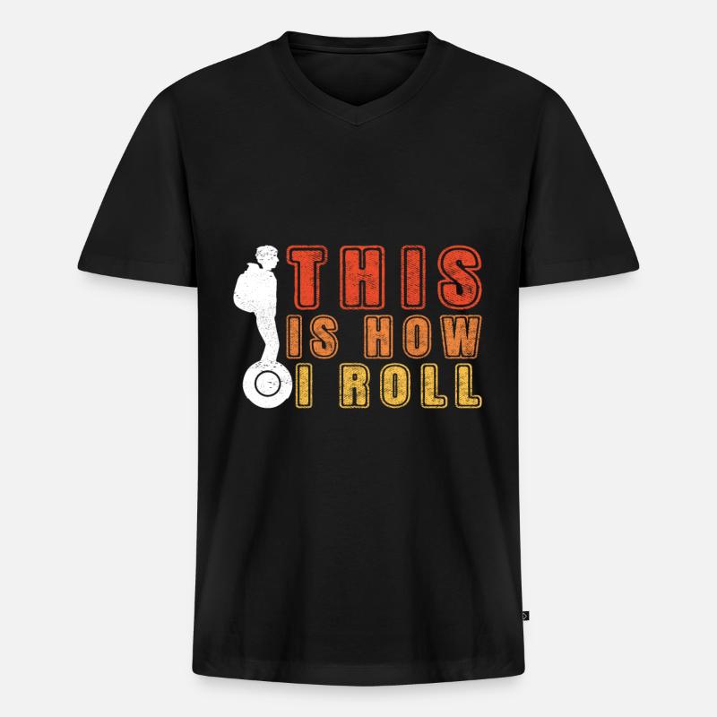 EUC Monowheel - Männer Premium Bio T-Shirt mit V-Ausschnitt - Schwarz