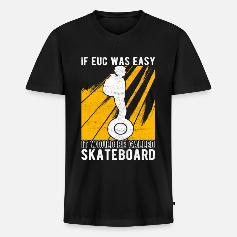 EUC Monowheel - Männer Premium Bio T-Shirt mit V-Ausschnitt - Schwarz