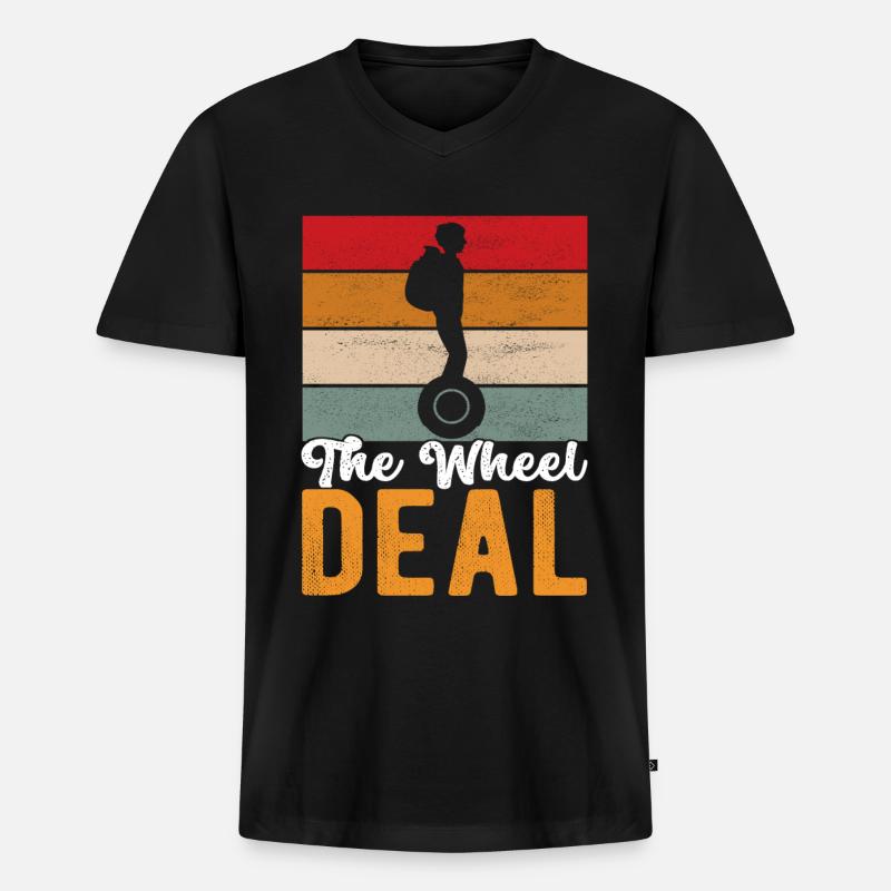 EUC Monowheel - Männer Premium Bio T-Shirt mit V-Ausschnitt - Schwarz