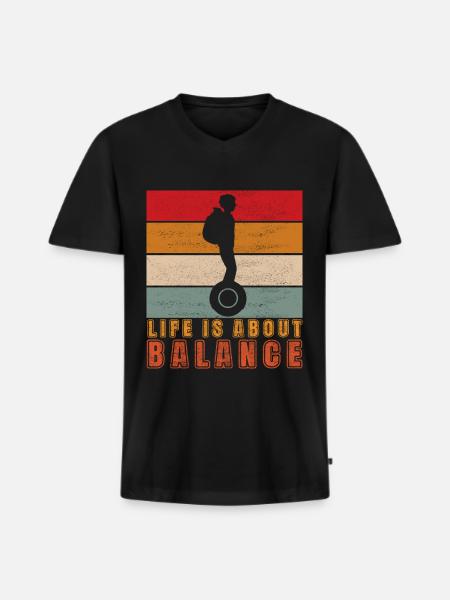 EUC Monowheel - Men's Premium Organic T-shirt with V-neck - black