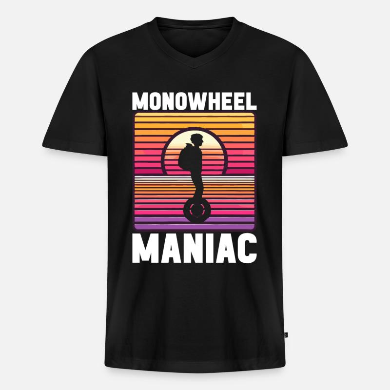 EUC Monowheel - Männer Premium Bio T-Shirt mit V-Ausschnitt - Schwarz