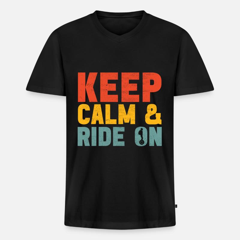 EUC Monowheel - Männer Premium Bio T-Shirt mit V-Ausschnitt - Schwarz
