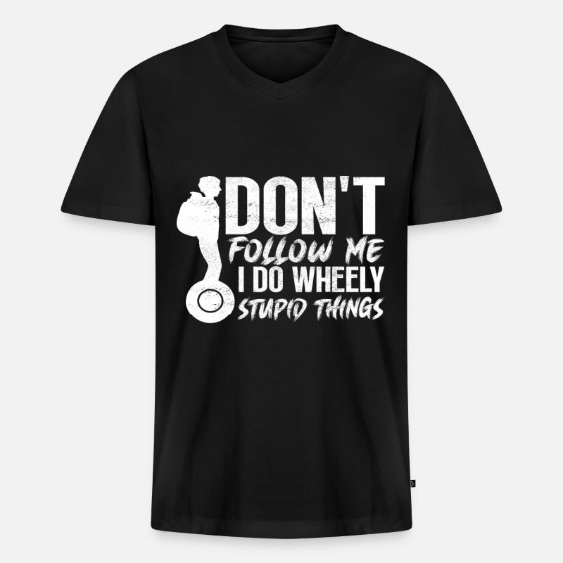 EUC Monowheel - Männer Premium Bio T-Shirt mit V-Ausschnitt - Schwarz