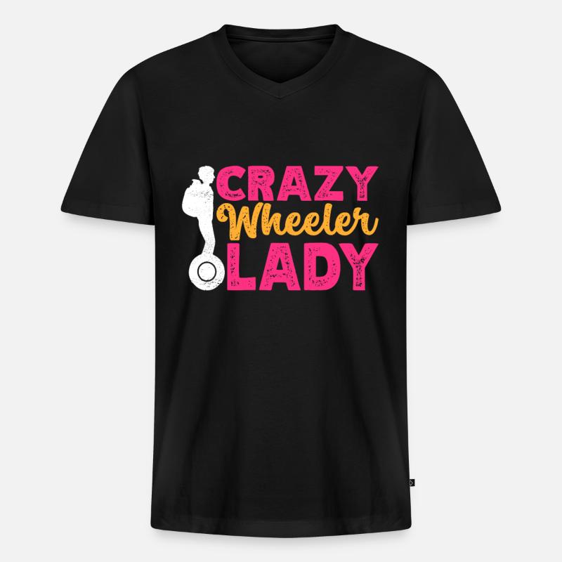 EUC Monowheel - Männer Premium Bio T-Shirt mit V-Ausschnitt - Schwarz