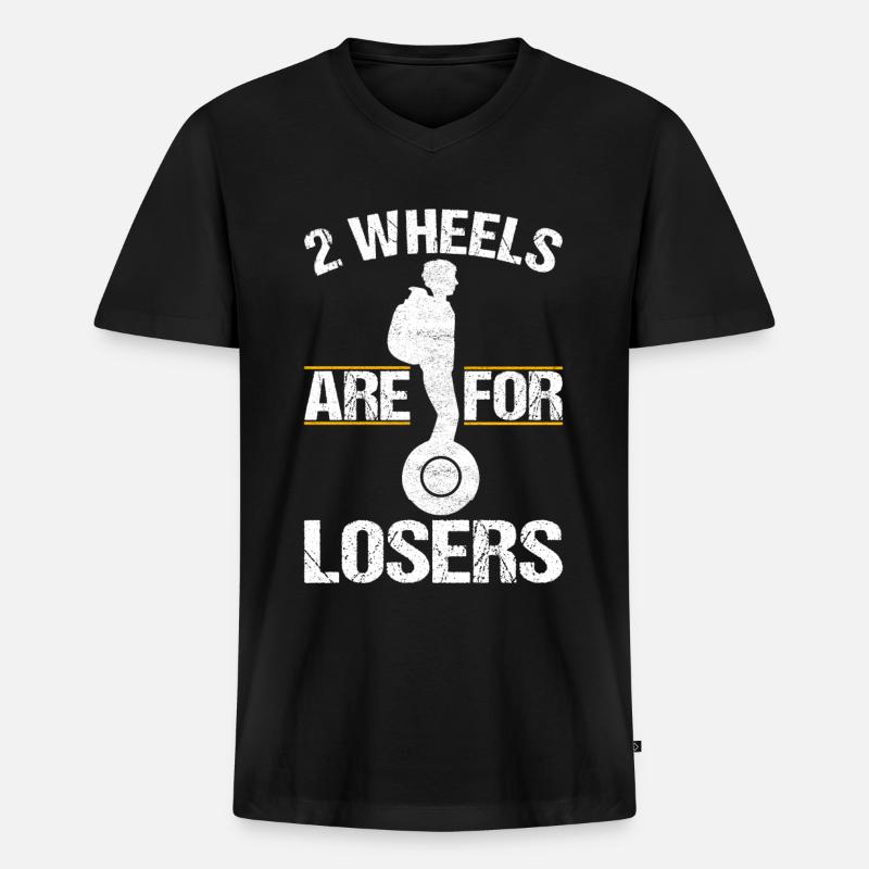 EUC Monowheel - Männer Premium Bio T-Shirt mit V-Ausschnitt - Schwarz