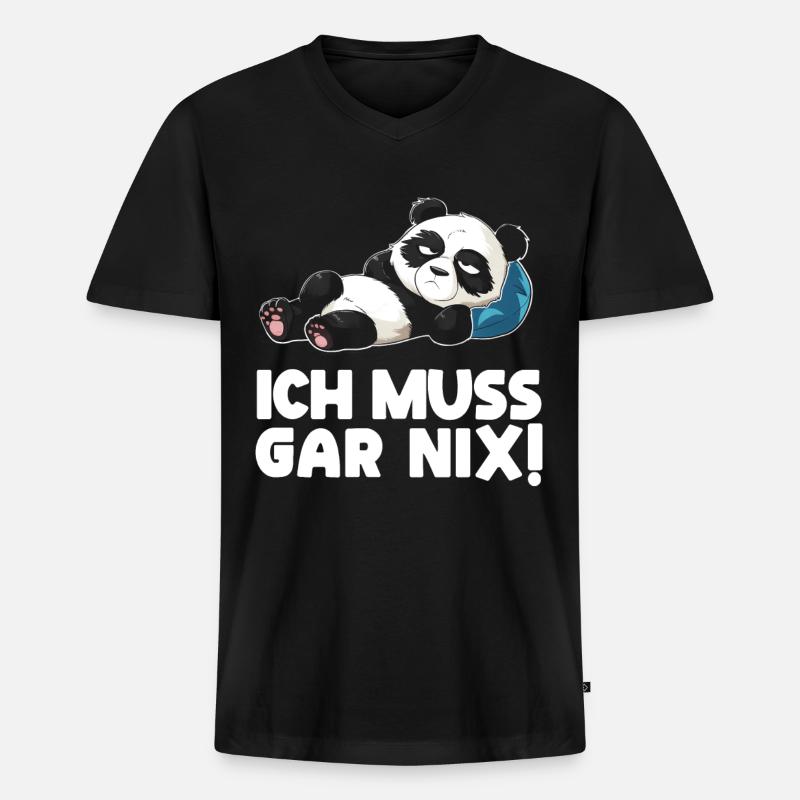 Laiska paita Work Panda Funny Sarcasm Office - Premium luomulaatuinen miesten t-paita, jossa V-pääntie - musta