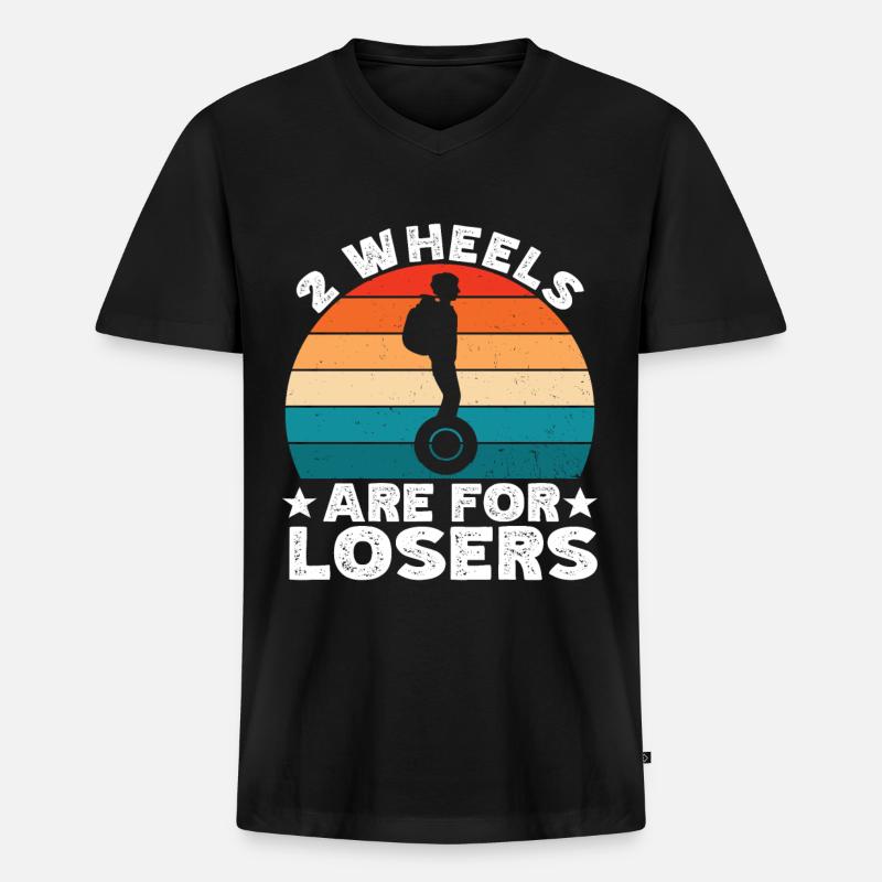EUC Monowheel - Männer Premium Bio T-Shirt mit V-Ausschnitt - Schwarz