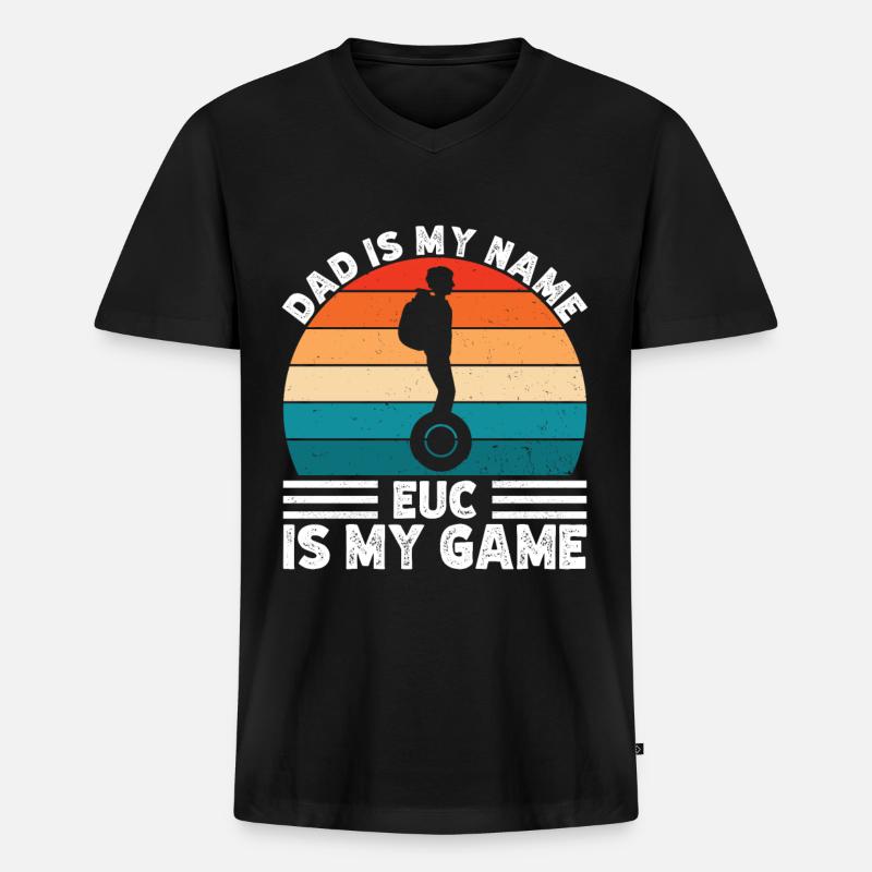 EUC Monowheel - Männer Premium Bio T-Shirt mit V-Ausschnitt - Schwarz