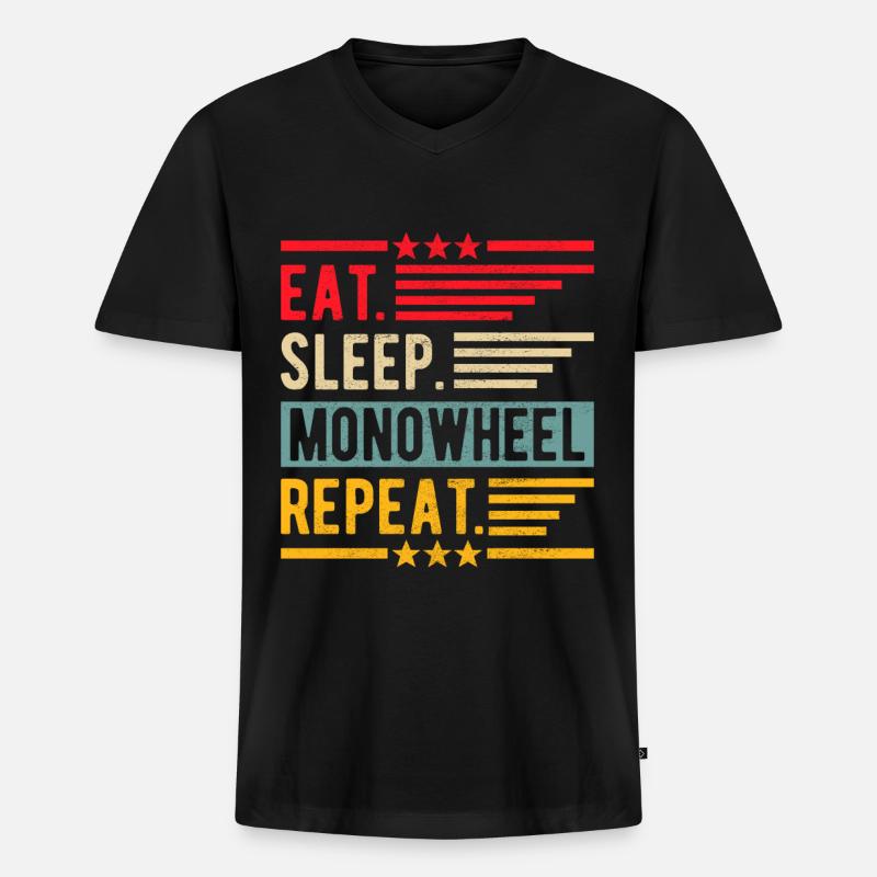 EUC Monowheel - Männer Premium Bio T-Shirt mit V-Ausschnitt - Schwarz