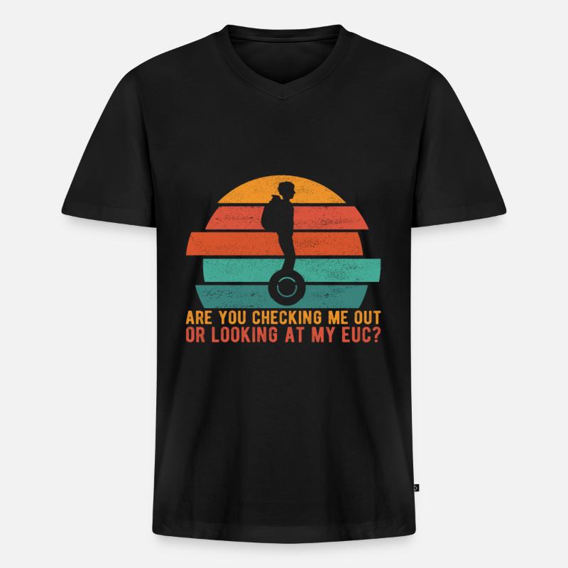 EUC Monowheel - Männer Premium Bio T-Shirt mit V-Ausschnitt - Schwarz